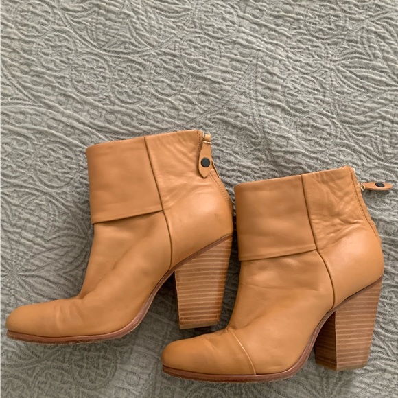 Rag & Bone Classic Newbury Tan Leather ankle Bootie boots EU 38.5 womens sz 7.5 - Picture 3 of 8